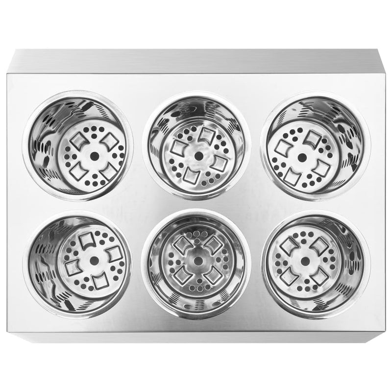 Cutlery Holder 6 Grids Square Stainless Steel