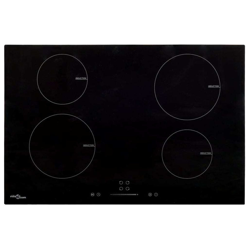 Induction Hob with 4 Burners Touch Control Glass 77 cm 7000 W