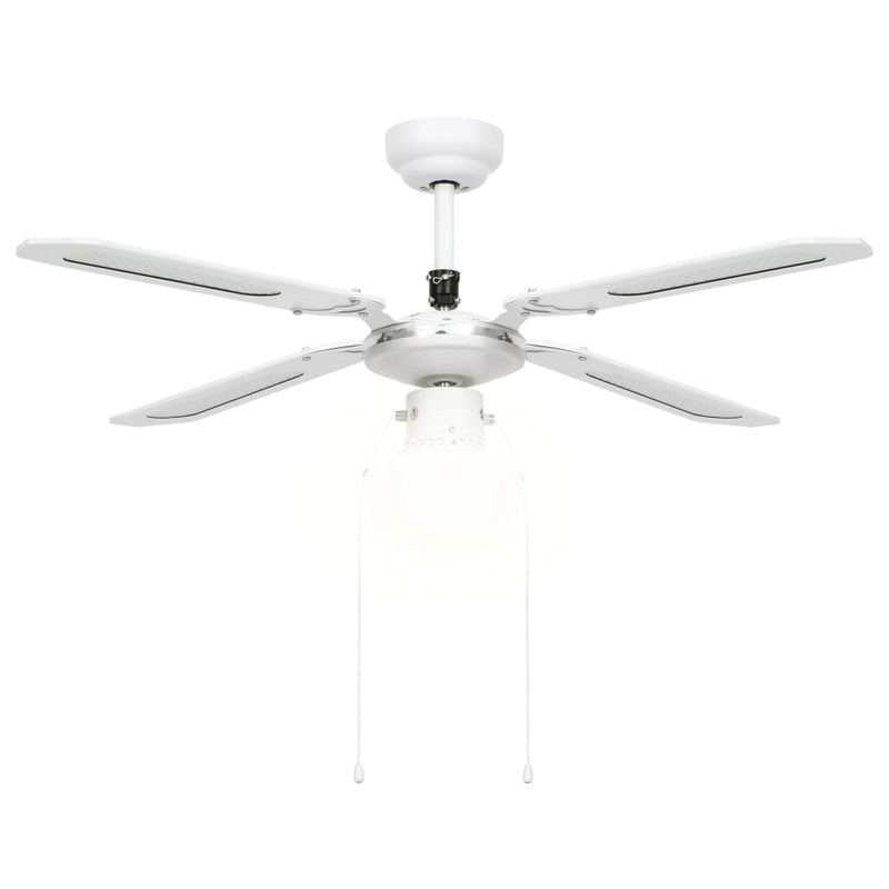 vidaXL Ceiling Fan with Light 106 cm White