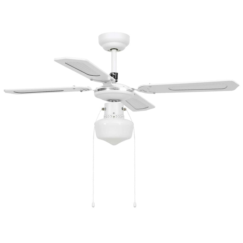 vidaXL Ceiling Fan with Light 106 cm White