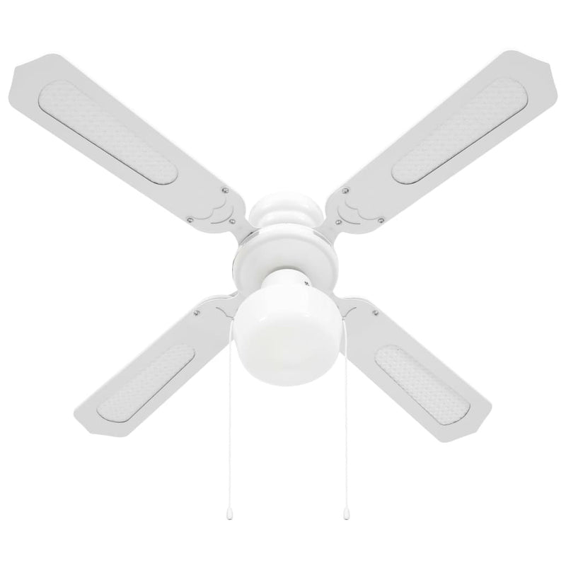 vidaXL Ceiling Fan with Light 106 cm White