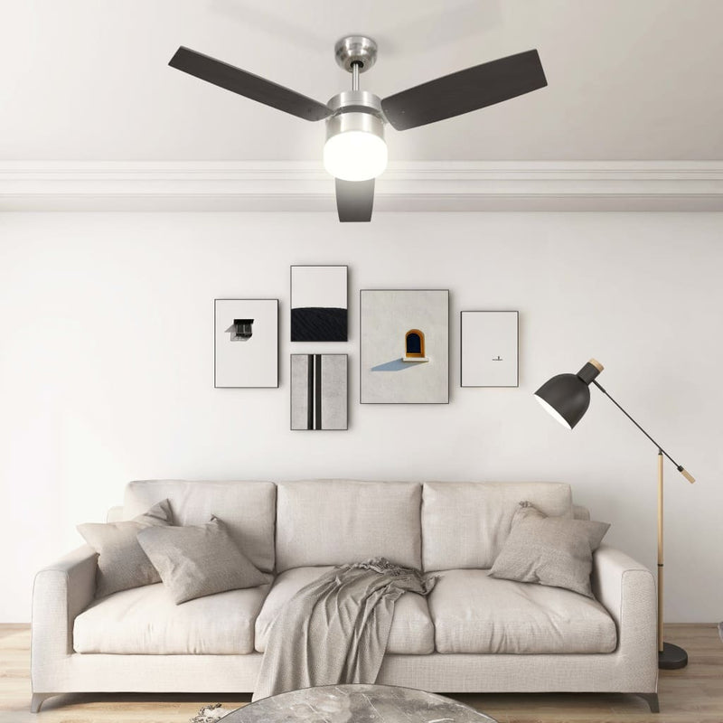 Ceiling Fan with Light and Remote Control 108 cm Dark Brown