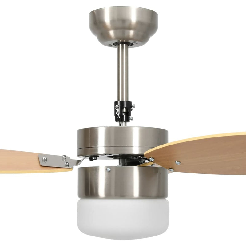 Ceiling Fan with Light and Remote Control 76 cm Light Brown