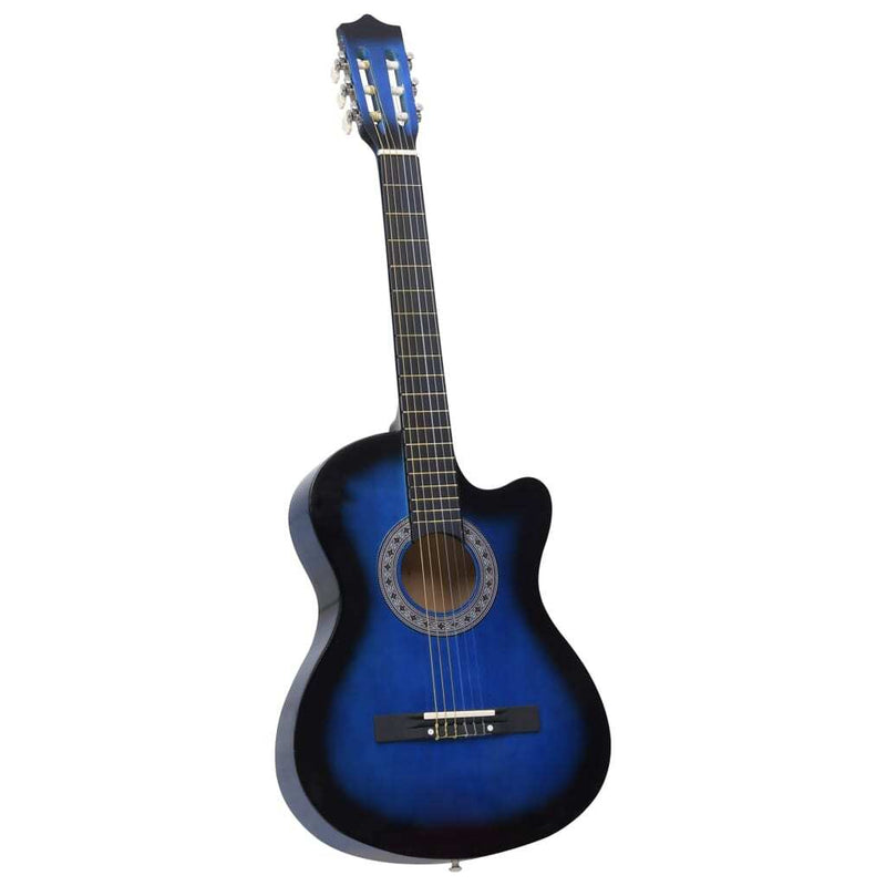 Western Classical Cutaway Guitar with 6 Strings Blue Shaded 38