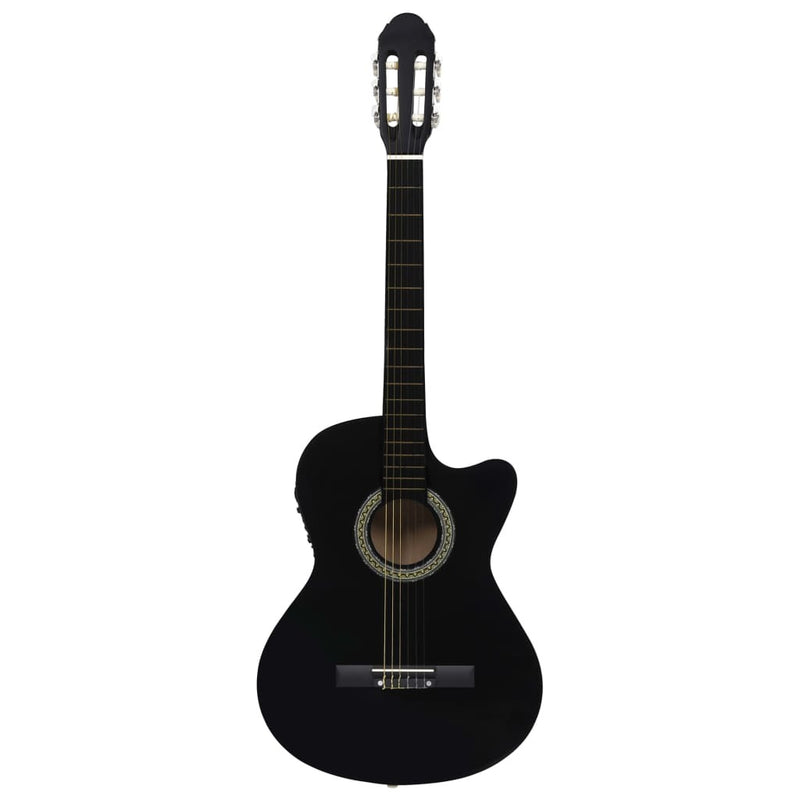 Western Classical Cutaway Guitar with Equalizer 6 Strings Black