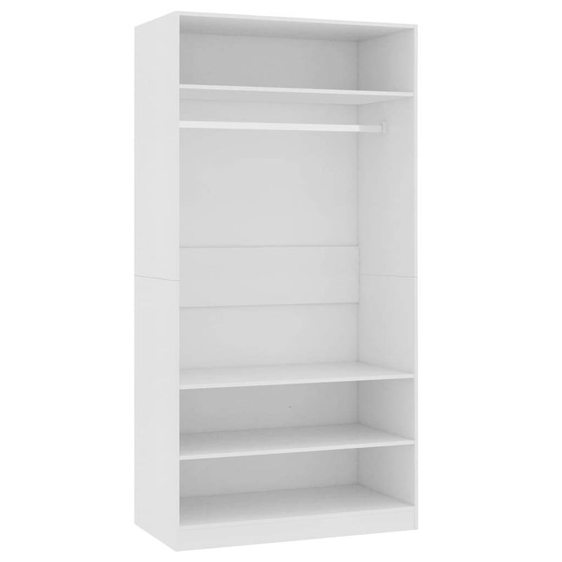 Wardrobe White 100x50x200 cm Engineered Wood