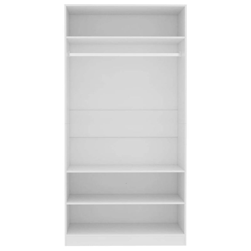 Wardrobe White 100x50x200 cm Engineered Wood