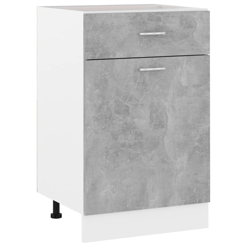 Drawer Bottom Cabinet Concrete Grey 50x46x81.5 cm Engineered Wood