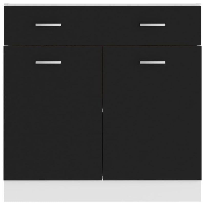 Drawer Bottom Cabinet Black 80x46x81.5 cm Engineered Wood