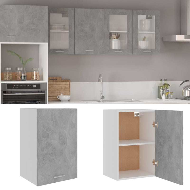 Hanging Cabinet Concrete Grey 39.5x31x60 cm Engineered Wood