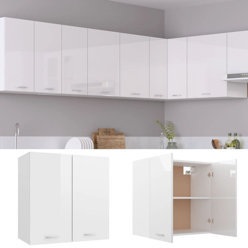 Hanging Cabinet High Gloss White 60x31x60 cm Engineered Wood