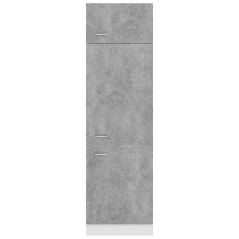 Refrigerator Cabinet Concrete Grey 60x57x207 cm Engineered Wood