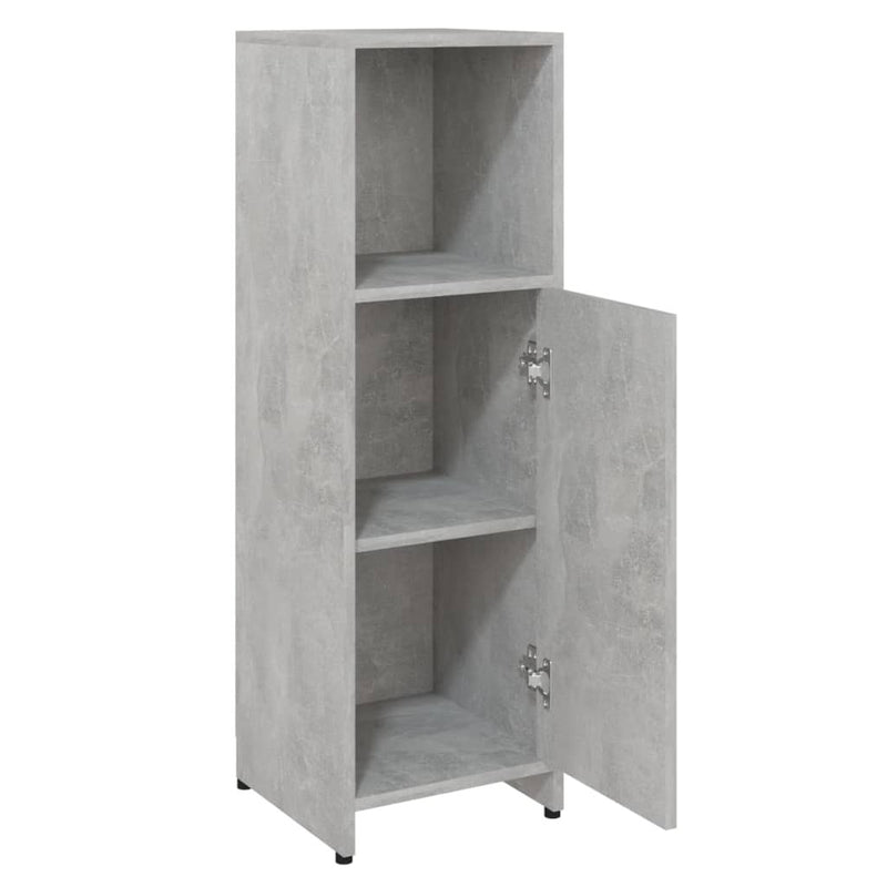 Bathroom Cabinet Concrete Grey 30x30x95 cm Engineered Wood