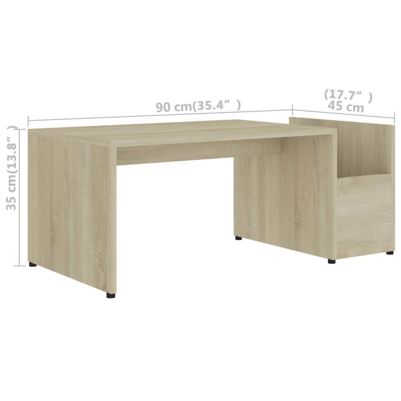 Coffee Table Sonoma Oak 90x45x35 cm Engineered Wood