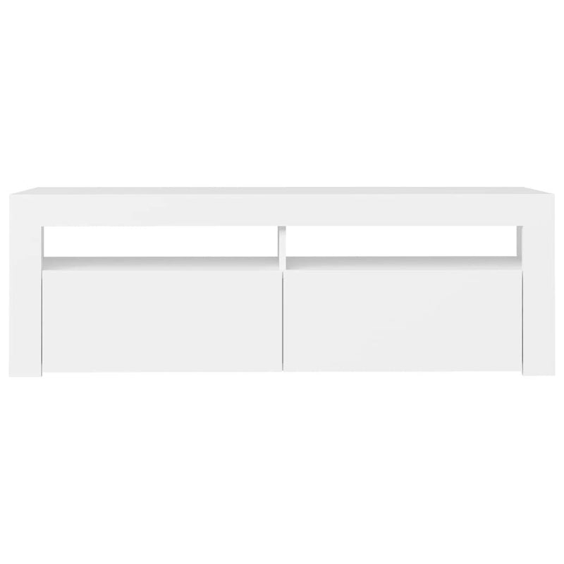 TV Cabinet with LED Lights White 120x35x40 cm