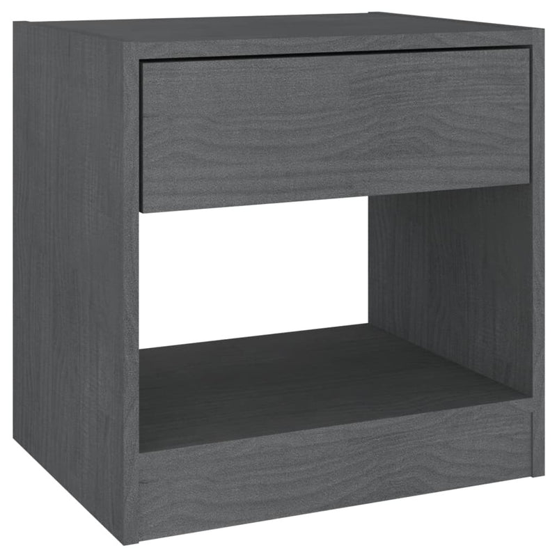 Bedside Cabinets 2 pcs Grey 40x31x40 cm Solid Pinewood