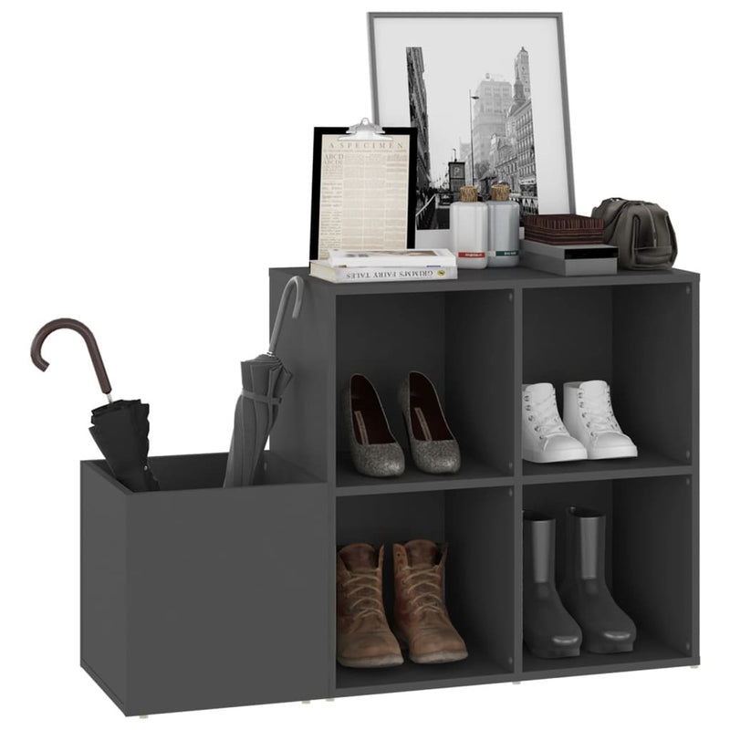 Hall Shoe Cabinet Grey 105x35.5x70 cm Engineered Wood