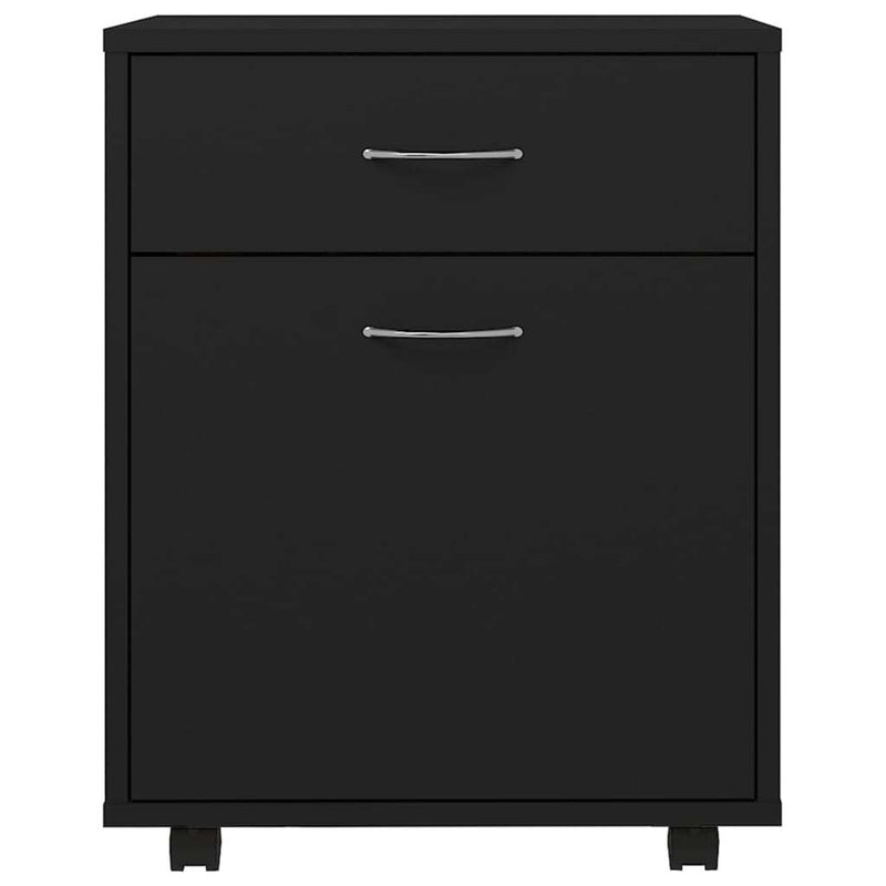 Rolling Cabinet Black 45x38x54 cm Engineered Wood