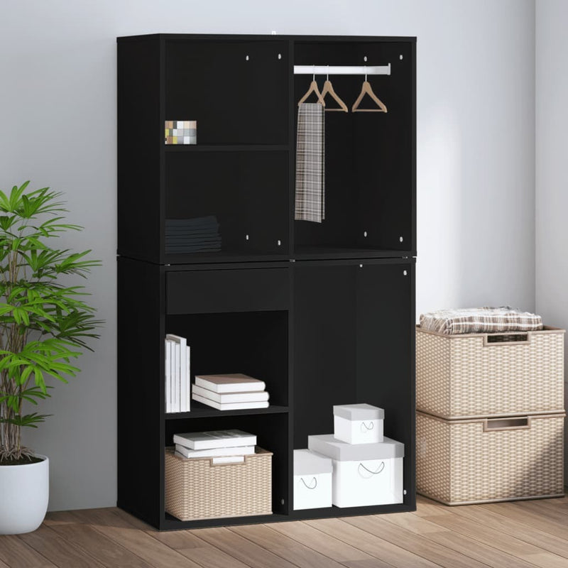 Dressing Cabinet Black 80x40x65 cm Engineered Wood