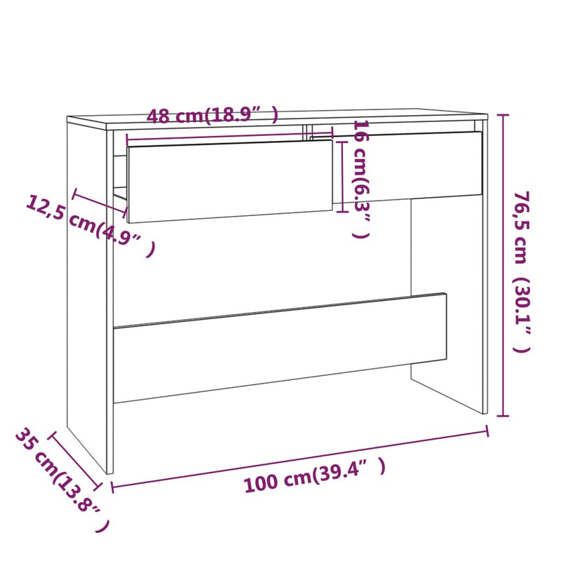 Console Table Sonoma Oak 100x35x76.5 cm Engineered Wood