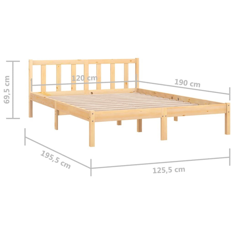 Bed Frame without Mattress Solid Wood Small Double