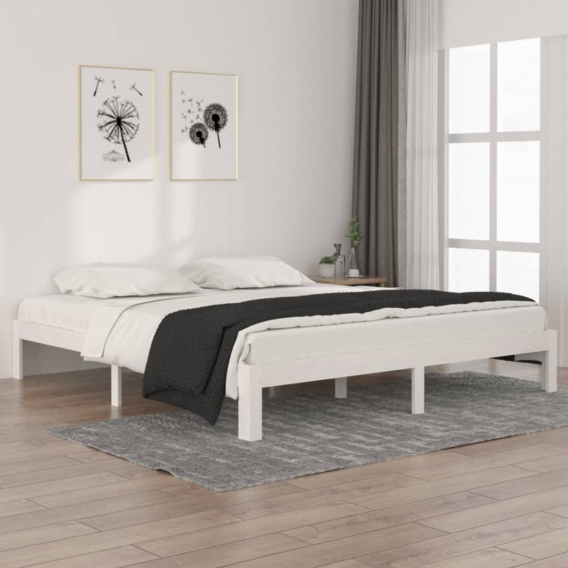 Bed Frame without Mattress White 180x200cm Super King Size