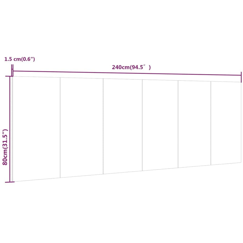 Wall Headboard White 240x1.5x80 cm Engineered Wood