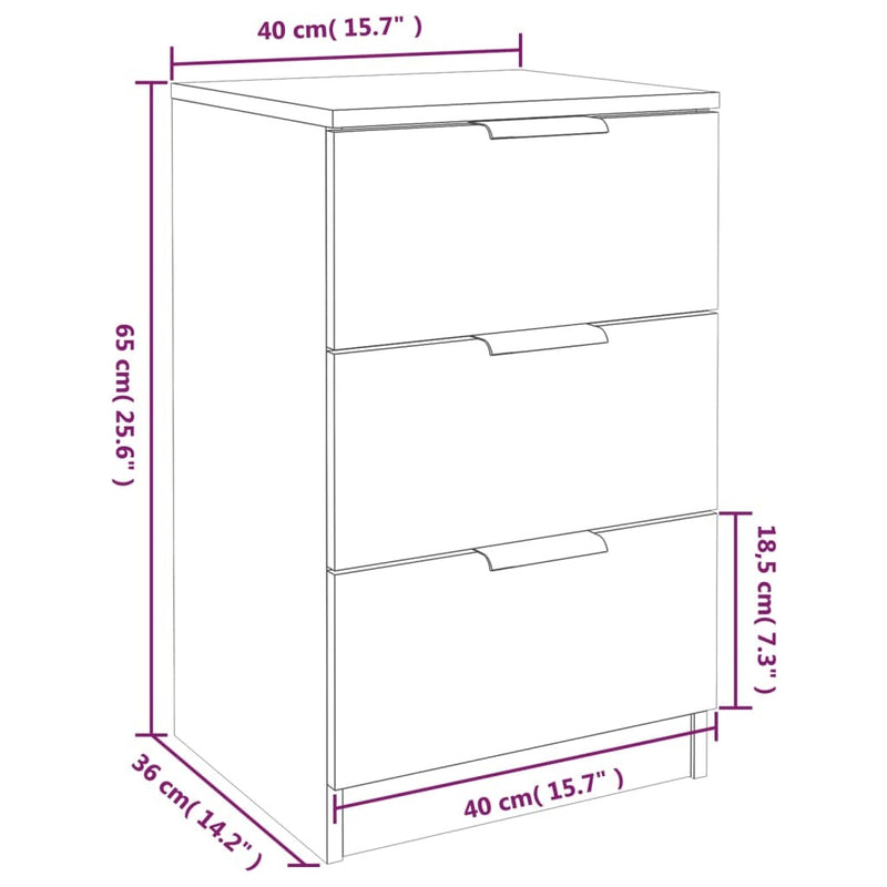 Bedside Cabinet Sonoma Oak 40x36x65 cm