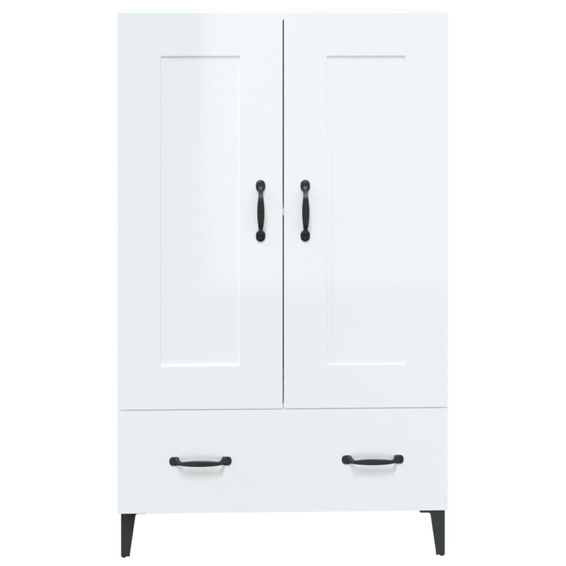 Highboard High Gloss White 70x31x115 cm Engineered Wood