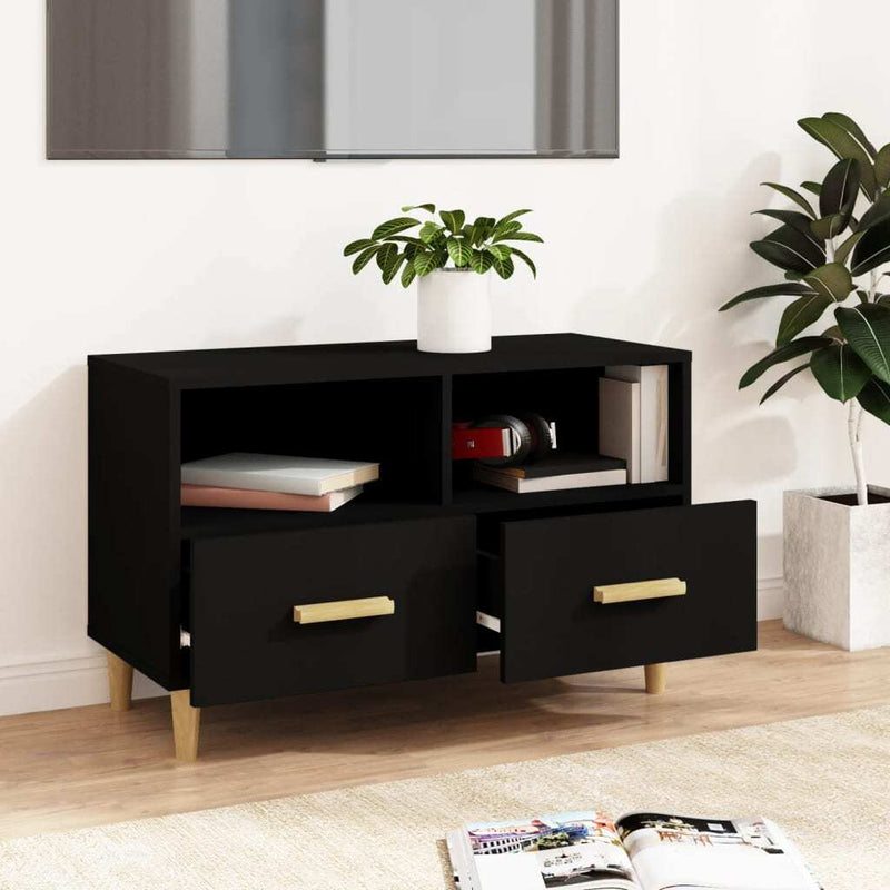 TV Cabinet Black 80x36x50 cm Engineered Wood