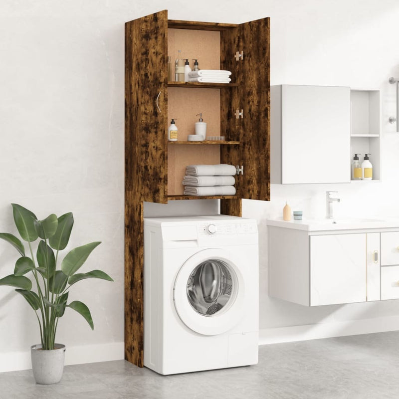 Washing Machine Cabinet Smoked Oak 64x25.5x190 cm