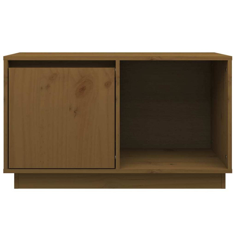 TV Cabinet Honey Brown 74x35x44 cm Solid Wood Pine