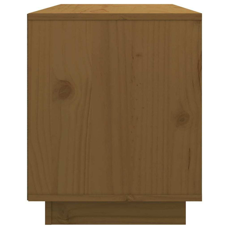 TV Cabinet Honey Brown 74x35x44 cm Solid Wood Pine