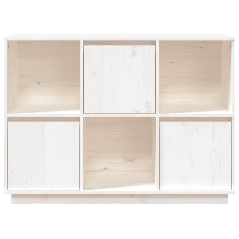 Sideboard White 110.5x35x80 cm Solid Wood Pine