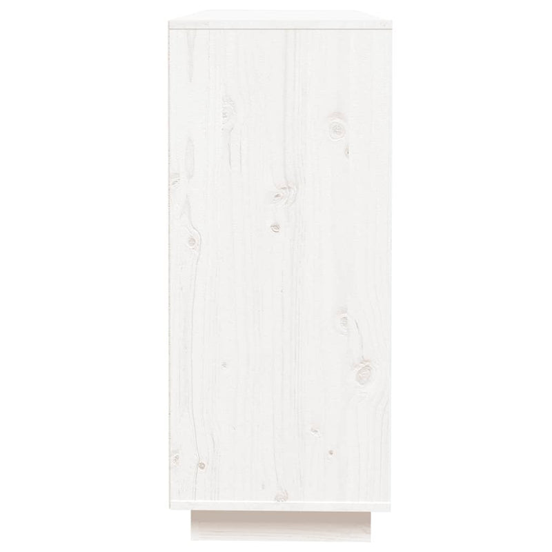 Sideboard White 110.5x35x80 cm Solid Wood Pine