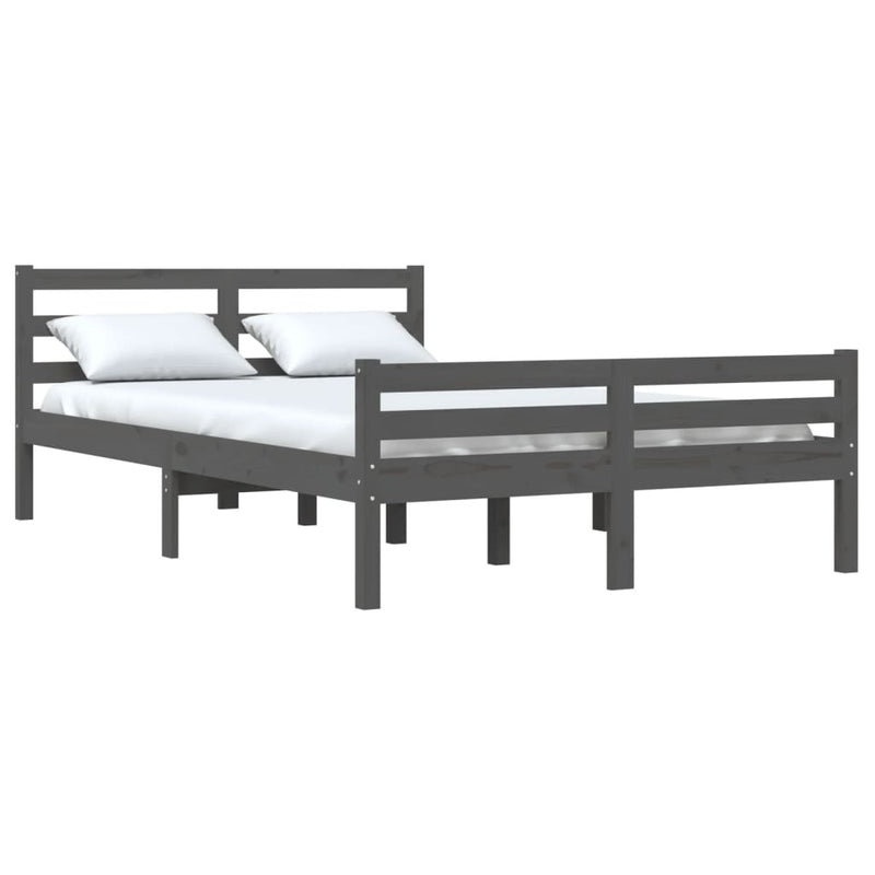 Bed Frame without Mattress Grey Solid Wood 120x200 cm