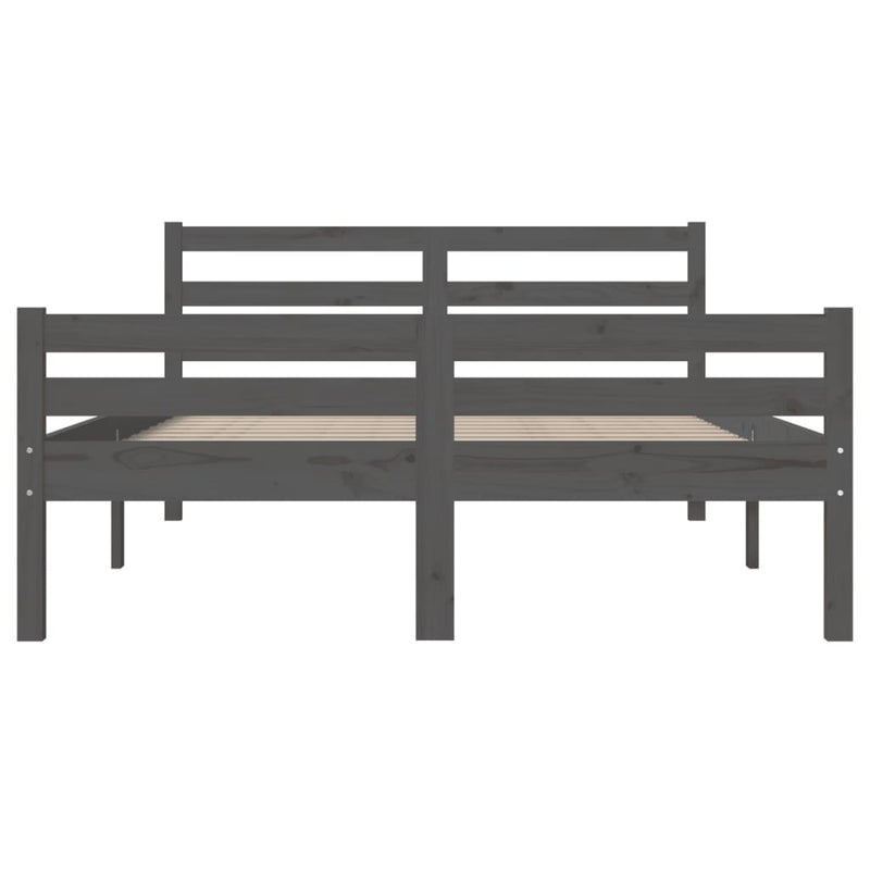 Bed Frame without Mattress Grey Solid Wood 120x200 cm