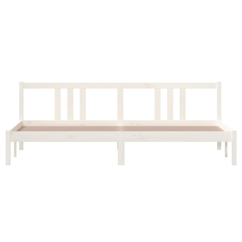 Bed Frame without Mattress White Solid Wood 200x200 cm