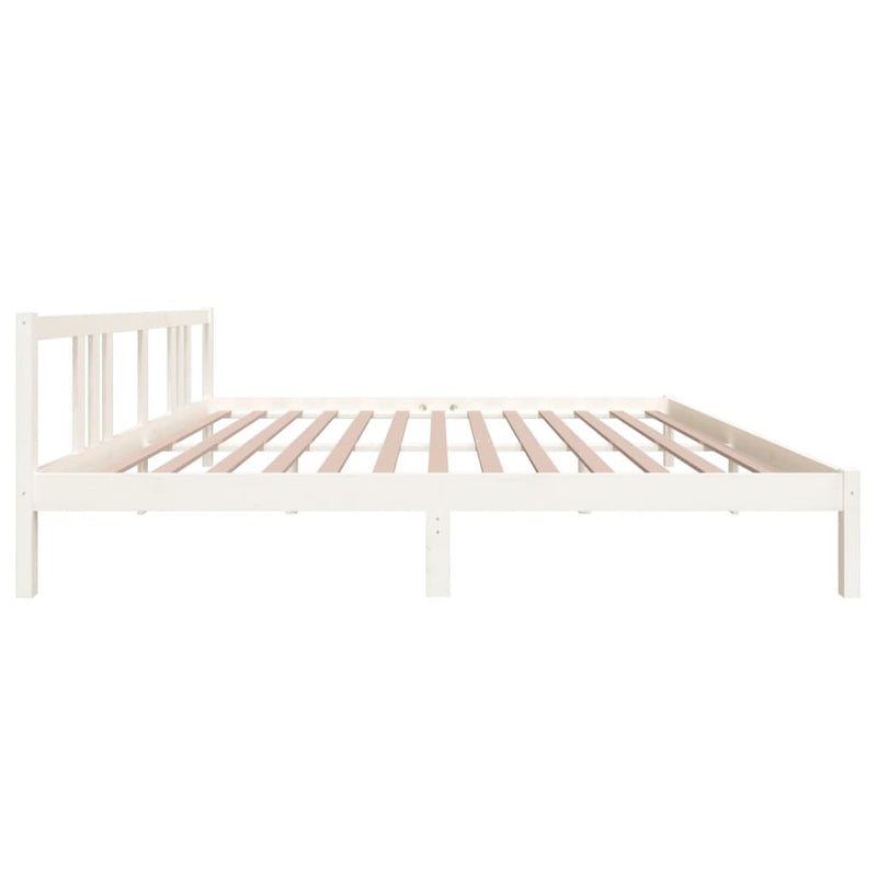 Bed Frame without Mattress White Solid Wood 200x200 cm