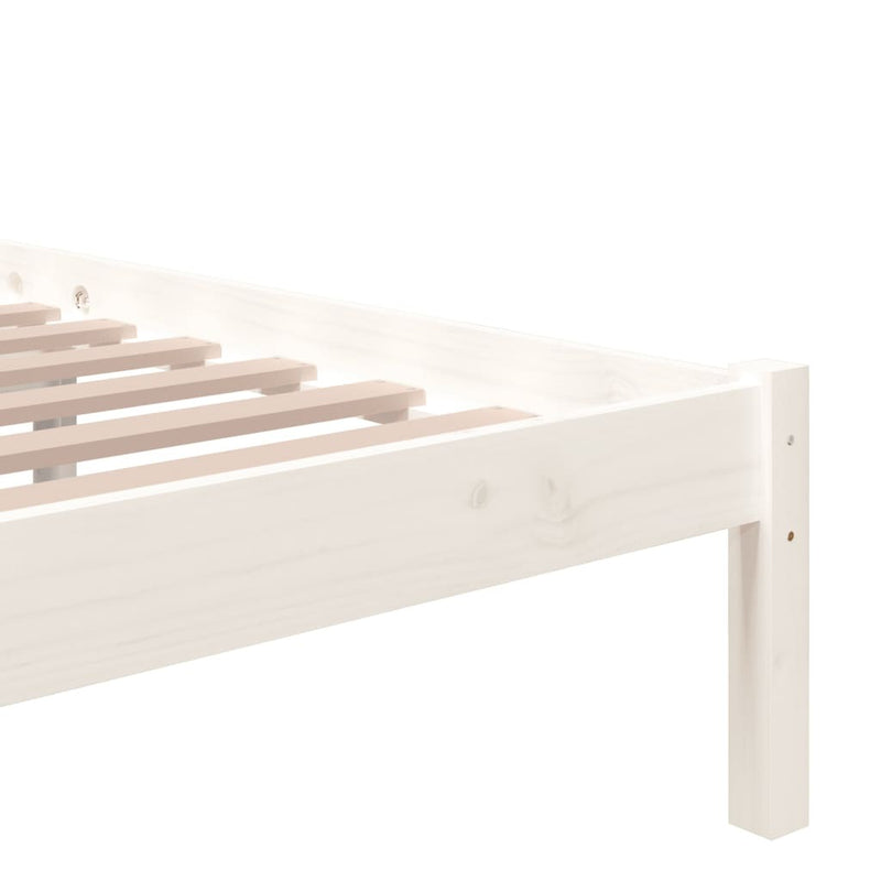 Bed Frame without Mattress White Solid Wood 200x200 cm