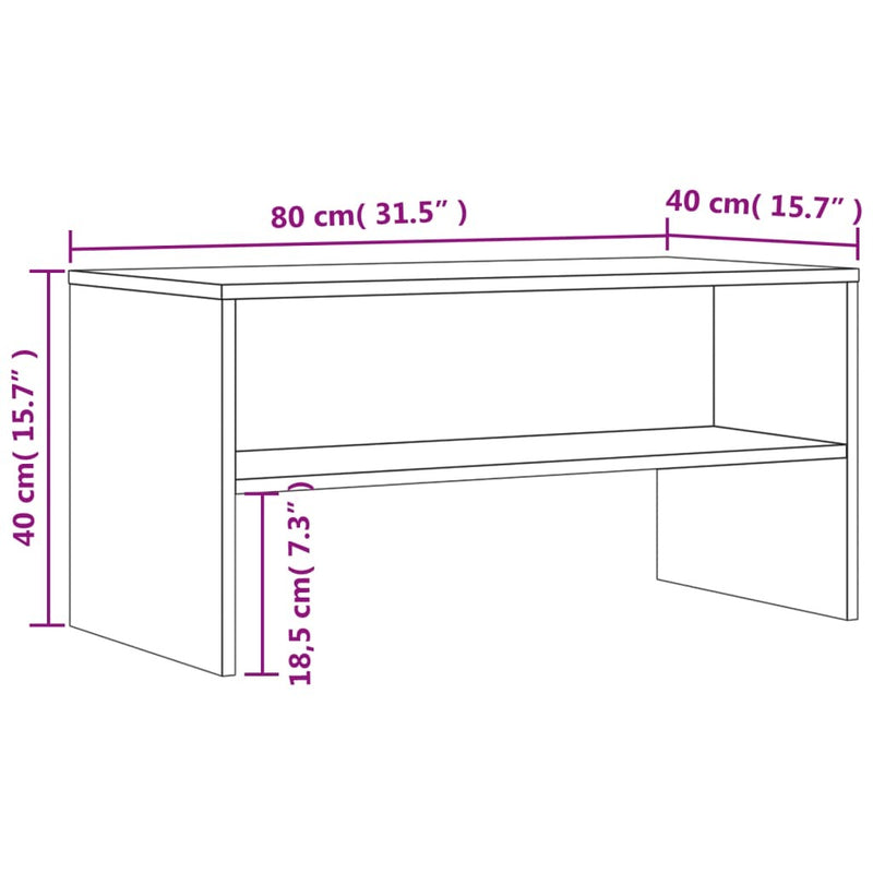 TV Cabinet Smoked Oak 80x40x40 cm Engineered Wood