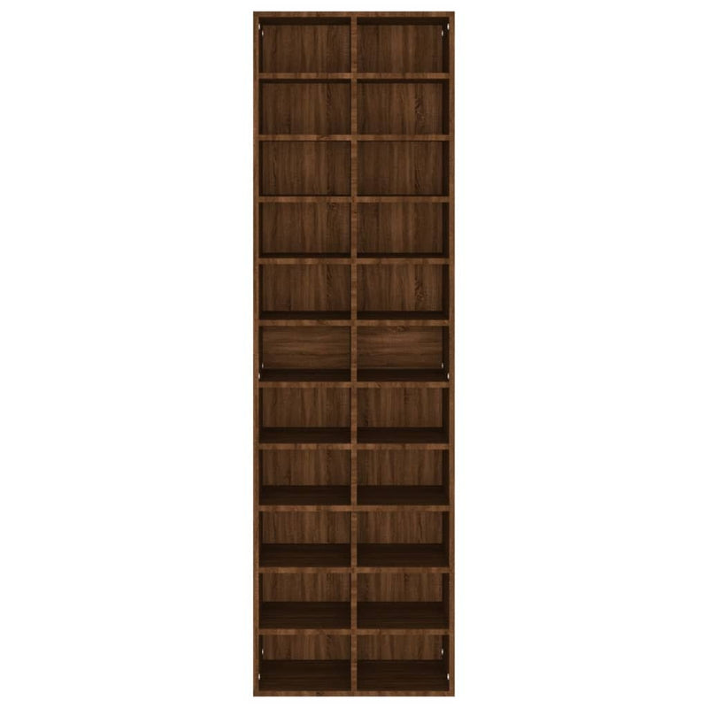 Shoe Cabinet Brown Oak 54x34x183 cm Engineered Wood