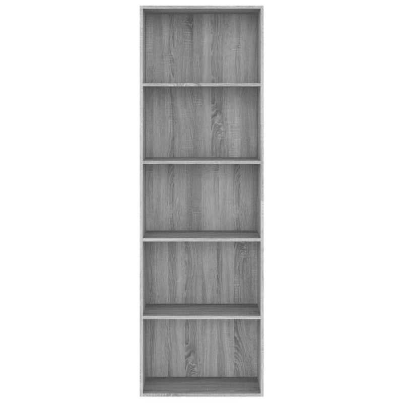 5-Tier Book Cabinet Grey Sonoma 60x30x189 cm Engineered Wood