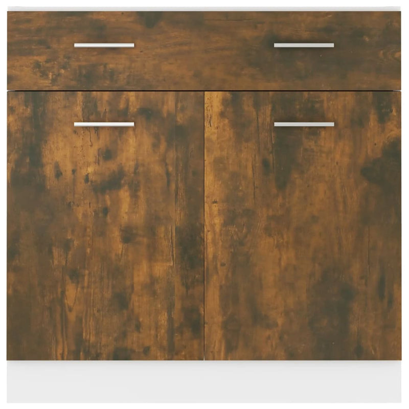 Drawer Bottom Cabinet Smoked Oak 80x46x81.5 cm Engineered Wood