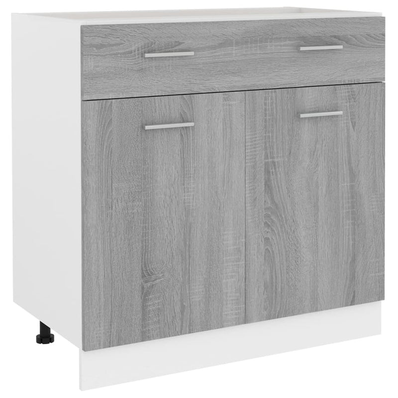 Drawer Bottom Cabinet Grey Sonoma 80x46x81.5 cm Engineered Wood