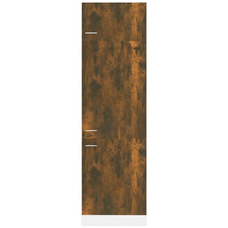 Refrigerator Cabinet Smoked Oak 60x57x207 cm Engineered Wood