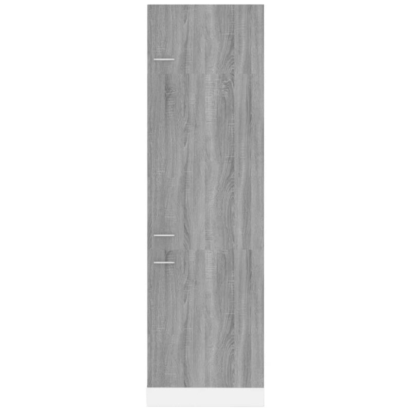 Refrigerator Cabinet Grey Sonoma 60x57x207 cm Engineered Wood