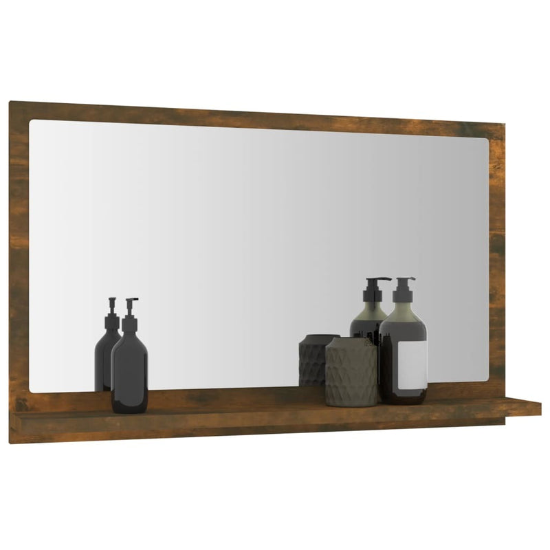 Bathroom Mirror Smoked Oak 60x10.5x37 cm Engineered Wood