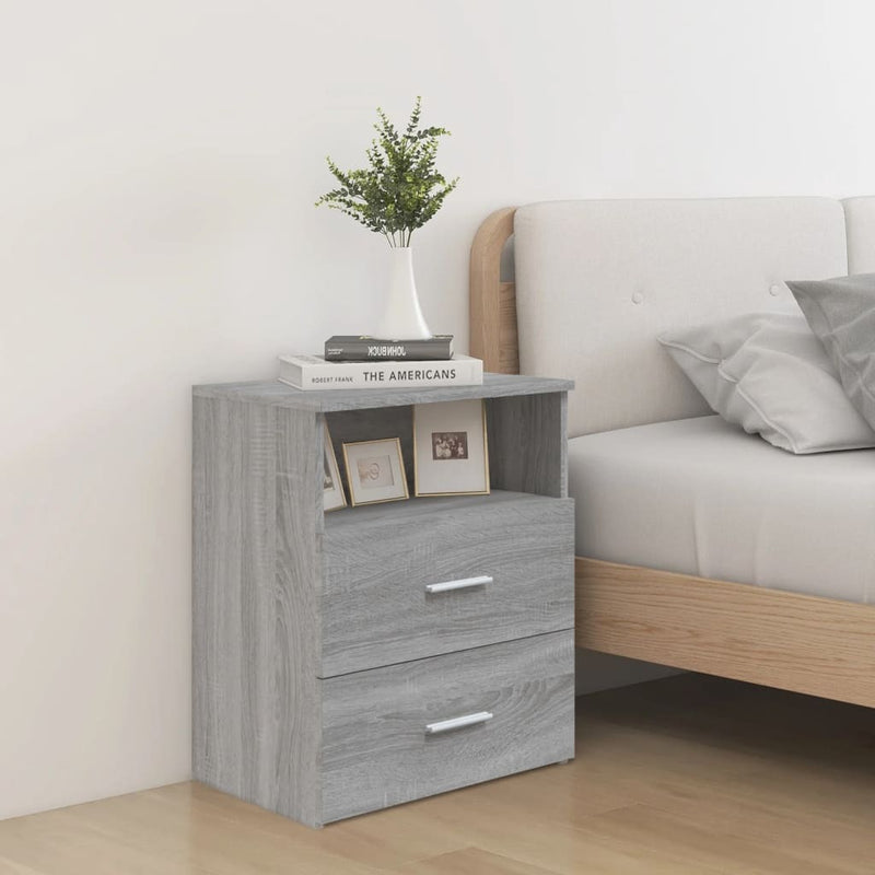 Bed Cabinets 2 pcs Grey Sonoma 50x32x60 cm