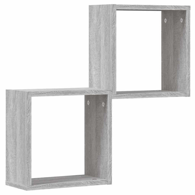 Wall Cube Shelves 2 pcs Grey Sonoma 30x15x30 cm